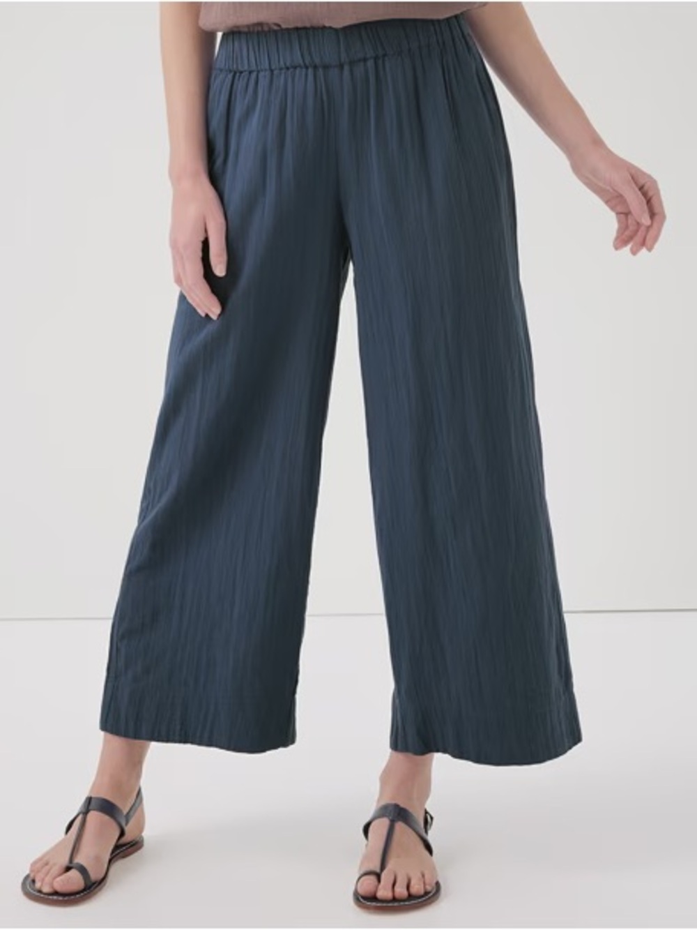 PACT Women's Organic Cotton Coastal Double Gauze Wide Leg Pant Size XXL